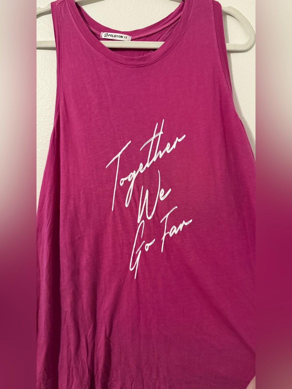 Peloton Pink Tank Top with White Script